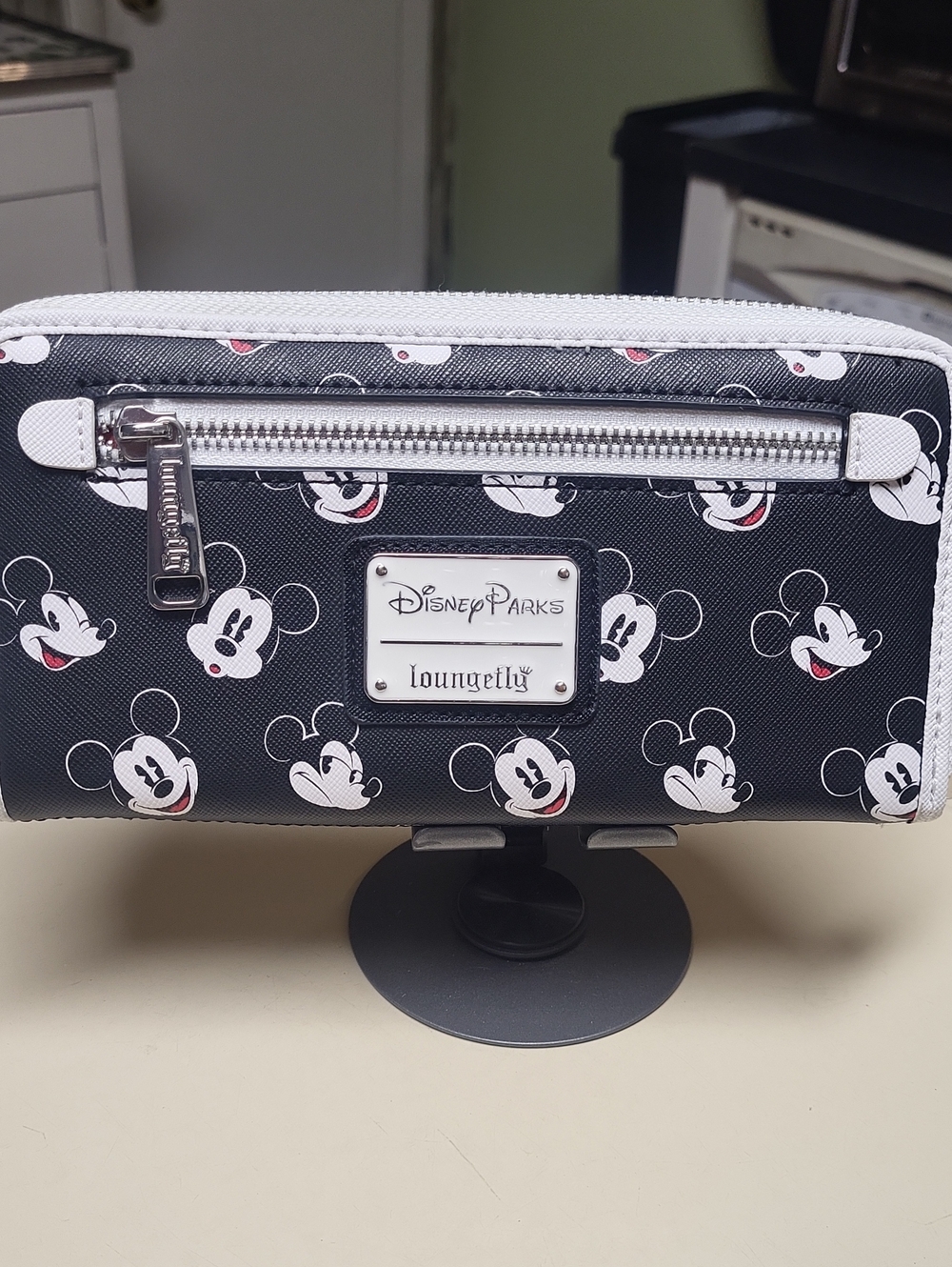 Loungefly Black & White Disney Parks Mickey Mouse Zip Wallet